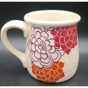 Katie Brown Mug Large Pot Belly Autumn Floral Flowers